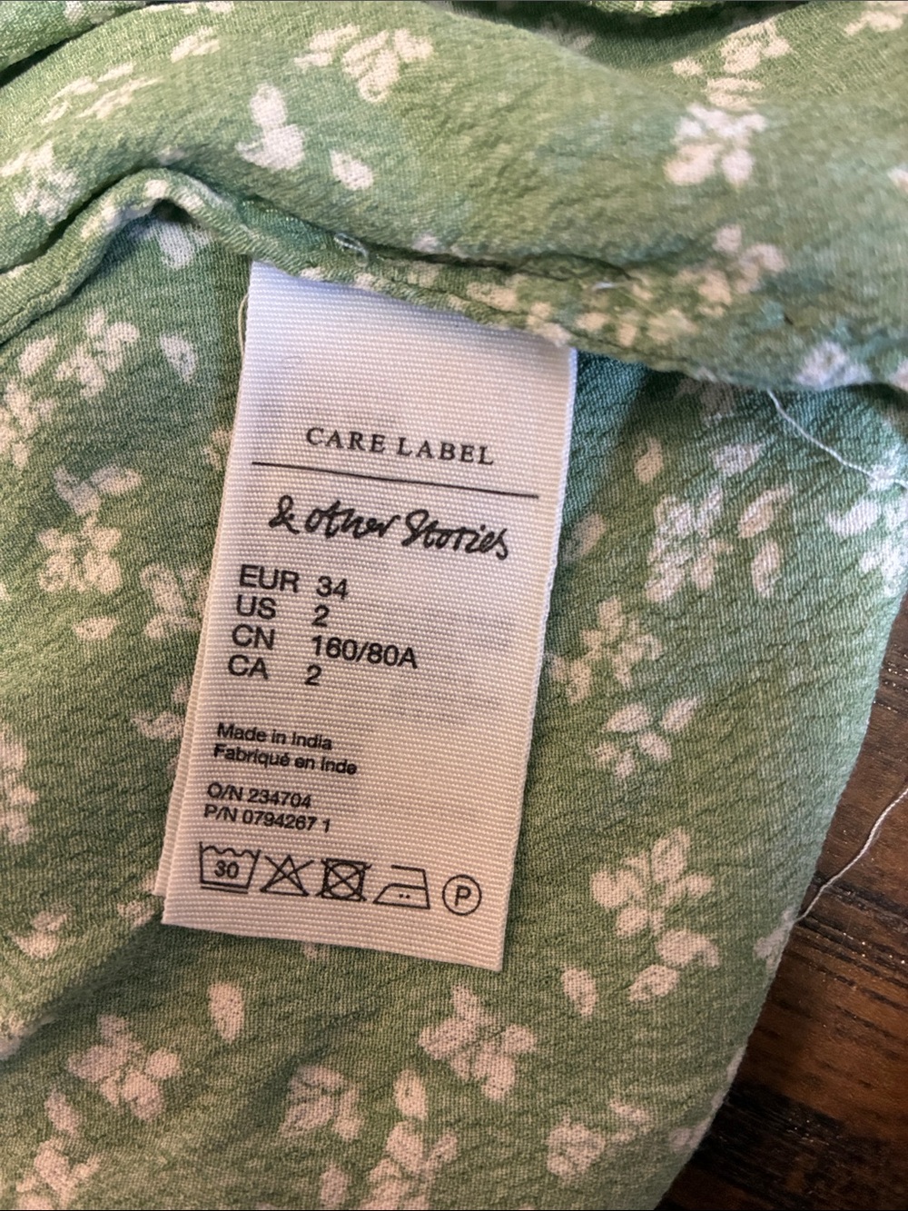 & Other Stories Green Floral Wrap Maxi Dress - Picture 6 of 7